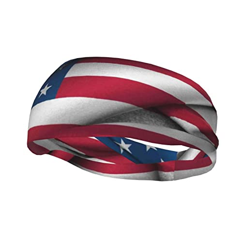 Dekoratives Schweißband mit amerikanischer Flagge, atmungsaktiv, schweißableitendes Stirnband für Männer und Frauen von ZKZBDPLK