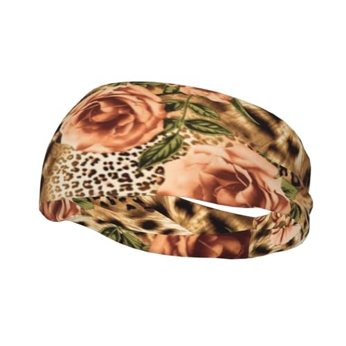 Gestreiftes Leopardenmuster, sportliches, dekoratives Schweißband, atmungsaktiv und schweißableitend, für Damen und Herren von ZKZBDPLK
