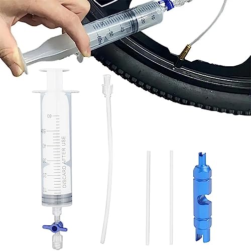 Fahrrad Tubeless Dichtmittel Injector,Tubeless Reifendichtmittel Spritze,Fahrrad Sealant Reifendichtmittel Injector,Fahrrad Ventilwerkzeug Spritze mit Valve Core Removal Tool zur Fahrradreparatur von ZLXFT