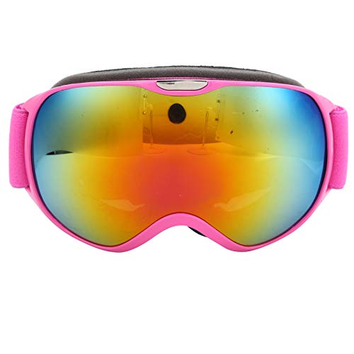 ZLXHDL Skibrille, Anti-Fog-Wintersportbrille, Winddichte Doppelschicht-PC-Linse, Klettern, Schneesportbrille Für Kinder(Rosa) von ZLXHDL