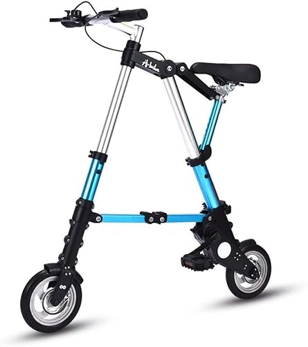 8 Zoll Faltrad Leichtes Aluminium Faltrad, Citybike Schnellfaltsystem Ultraleichtes tragbares Schülerrad für Erwachsene Blue von ZLYJ