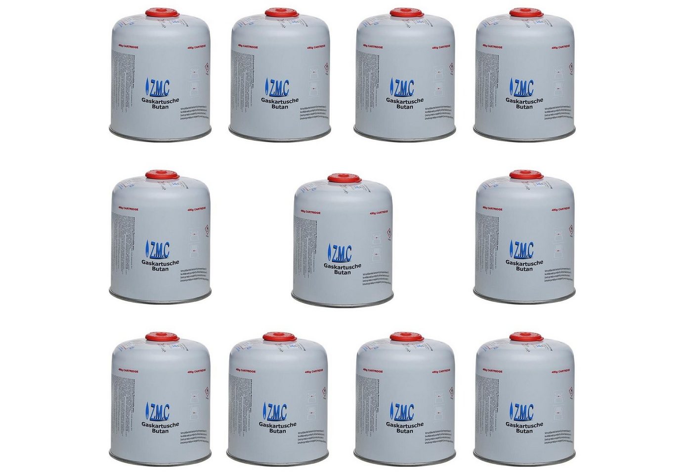 ZMC Gaskartusche 11x Universal Camping Propan Butan Gas 450g Schraubventil Gaskartusche, Zubehör für Butangas Druckgasdose Für Gaskocher / Gaslötgeräte / Abflammgeräte Eurogewinde, Schraubventil Gaskartuschen 900ml Ventilkartusche Gewindeanschluß von ZMC