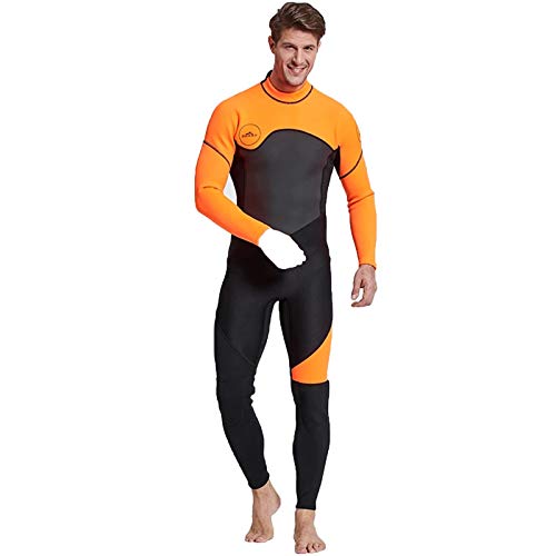 ZMMYD Herren Ganzkörper Neoprenanzug, 3mm Herren Neopren Langarm Tauchanzug - Perfekt zum Schwimmen Tauchen Surfen,Orange,XL von ZMMYD