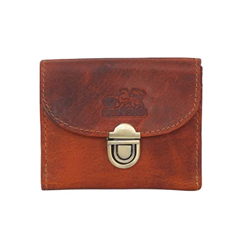 Branco - kleine und sehr feine Mini Leder Damen Geldbörse, Portemonnaie, Ladys Wallet mit Kartenfächern (Tan) von ZMOKA
