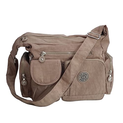 Umhängetasche Schultertasche Tasche Freizeit Sport Schule Nylon Bodybag Citytasche (Stone) von ZMOKA