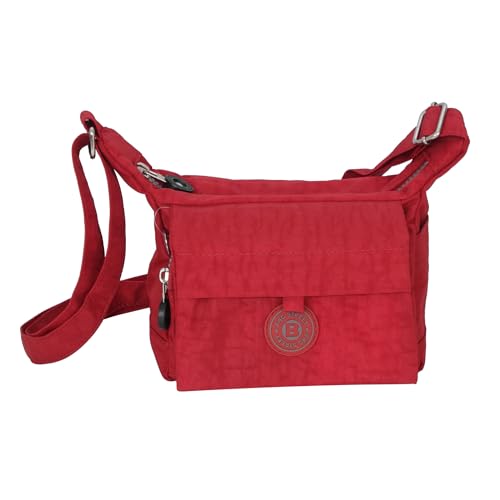 kleine leichte Bag Street Umhängetasche Messengertasche Handtasche - Robustes Crinkle Nylon (Rot) von ZMOKA