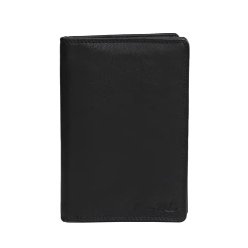 zmoka Reise Dokumentenmappe aus weichem Leder mit RFID-Schutz - Kartenmappe (Schwarz) von ZMOKA
