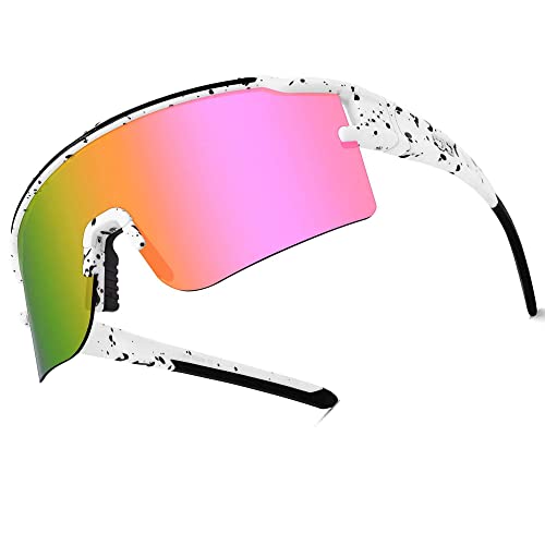 ZNBIOINA Polarisierte Sport-Sonnenbrille mit 3 austauschbaren Gläsern, coole Brille zum Autofahren, Radfahren, Angeln (N01) von ZNBIOINA