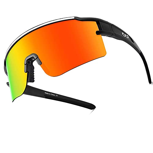 ZNBIOINA Polarisierte Sport-Sonnenbrille mit 3 austauschbaren Gläsern, coole Brille zum Autofahren, Radfahren, Angeln (N04) von ZNBIOINA