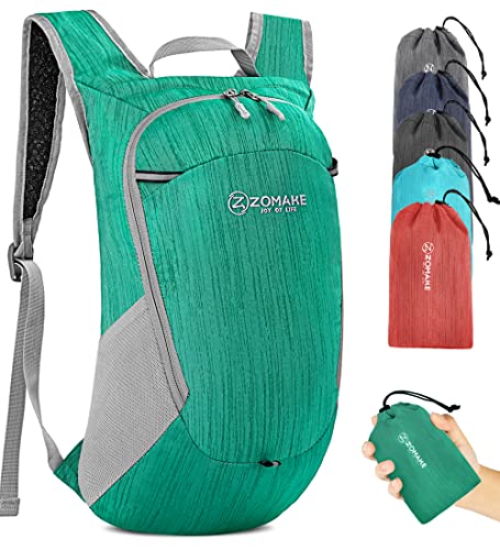 ZOMAKE Faltbarer Rucksack Ultraleicht-Kleiner Rucksäcke Wasserdicht Wanderrucksack Packable Backpack 18L für Damen Herren Outdoor Wandern(Militärgrün) von ZOMAKE