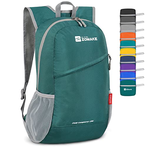 ZOMAKE Ultraleicht Faltbarer Rucksack 20L,Kleiner Rucksäcke Wasserdicht Wanderrucksack Packable Backpack für Damen Herren Outdoor Wandern(Armeegrün) von ZOMAKE