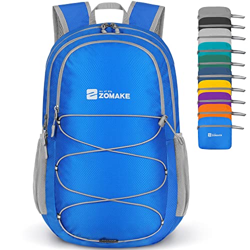 ZOMAKE Ultraleicht Faltbarer Rucksack 28L,Kleiner Rucksäcke Wasserdicht Wanderrucksack Packable Backpack für Damen Herren Outdoor Wandern(Dunkelblau) von ZOMAKE