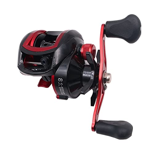 ZONADAH High Speed 8.1:1 Baitcaster Rolle Angelrollen Einstellbares Bremssystem 18+1 Kugellager Linkshänder Boot Meer Salzwasser Süßwasser Angelrolle 8KG Max Drag von ZONADAH