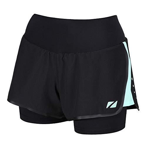 ZONE3 Damen Women's RX3 Medical Grade Compression 2-in-1 Shorts, Schwarz/Mint, XL von ZONE3