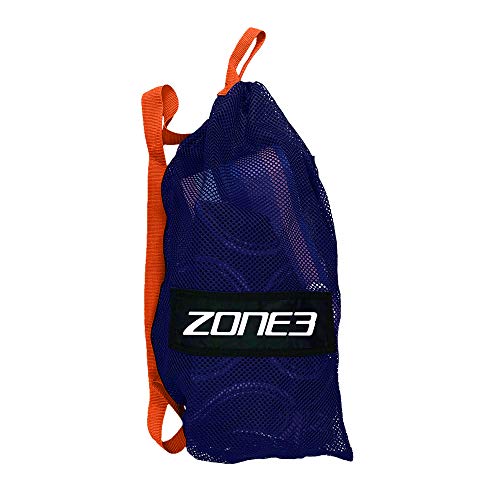 ZONE3 Unisex-Erwachsene Große Schwimmhilfen aus Netzstoff Tasche, blau/orange, One Size von ZONE3