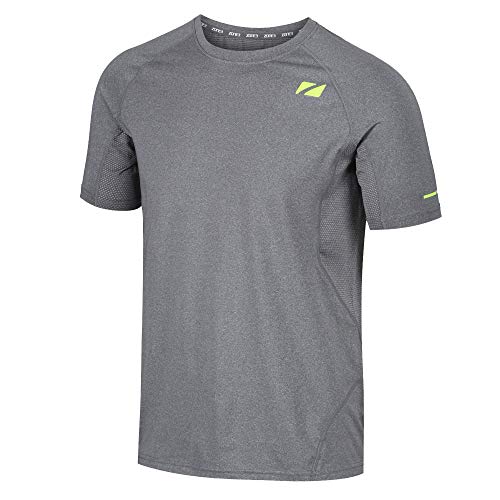 ZONE3 Herren Men's Power Burst T-Shirt, Grau Speck/Neon, S von ZONE3