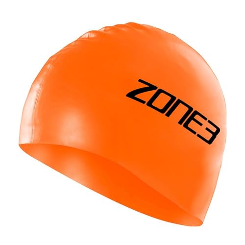 ZONE3 Sa18scap113/Os Badekappe aus Silikon, 48 g, Orange, Einheitsgröße von ZONE3