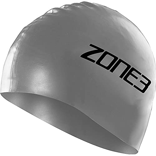 ZONE3 Silikon-Badekappe für Damen und Herren, 48 g, silberfarben von ZONE3