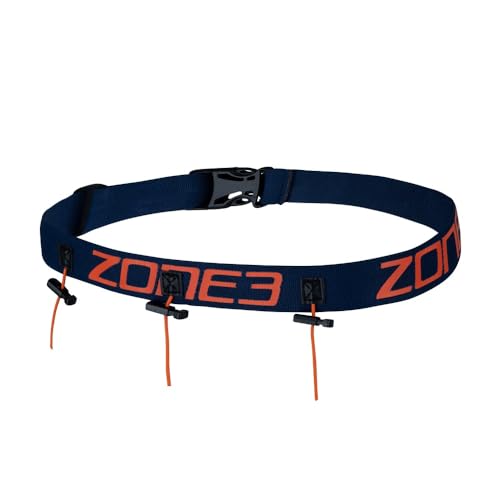 ZONE3 Ultimative Startnummer Gürtel, Marineblau/orange, One Size von ZONE3