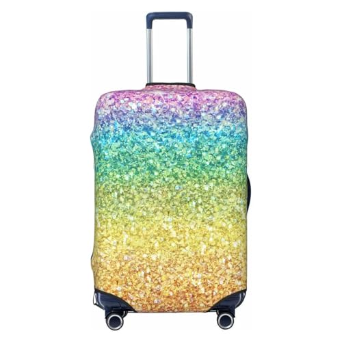 ZORIN Reisegepäckhülle, Trolley-Koffer, bunt, Regenbogen-Glitzer, Punkte, schützend, waschbar, passend für 58,4 - 81,3 cm große Gepäckstücke, Schwarz , M von ZORIN