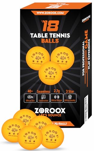 ZOROOX Tischtennisbälle (3 Sterne) – Weiß | Orange – 18 Stück, 40 + ABS 2,7 G 40 mm Professionelle Ping Pong Bälle für Indoor und Outdoor Spiel / Training (Orange) von ZOROOX