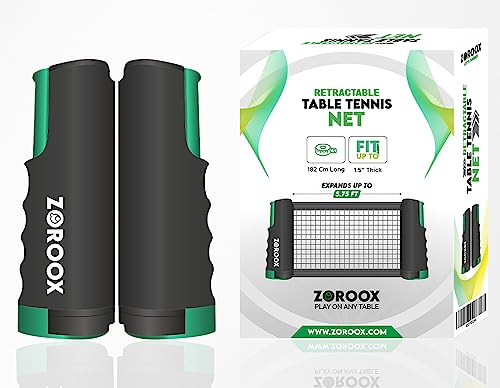 ZOROOX Tischtennisnetz | tragbar | einziehbar | einfach zu installieren tragbares Tischtennisnetz für jeden Tisch Einfach zu installieren und langlebig von ZOROOX