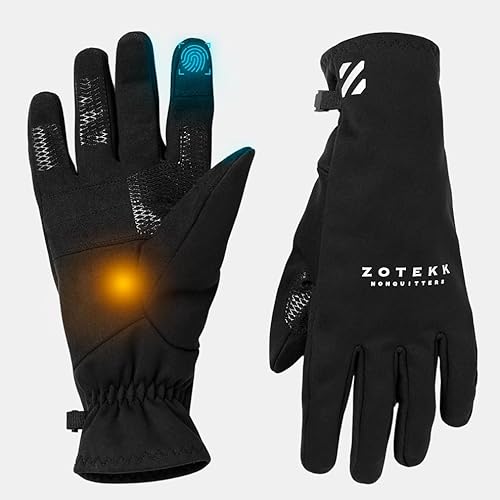 ZOTEKK | Gloves | Fahrradhandschuhe Warme Winterhandschuhe | Touchscreen-Freundlich Griffmaterial aus Silikon | Black | L von ZOTEKK