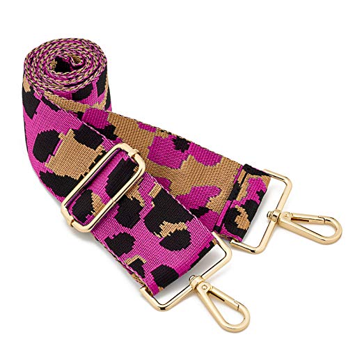 ZOUIQSS Damen Goldfarbene Bunter Schultergurt längenverstellbarer breiter Tragegurt Schultergurt für Handtaschen 3.8cm breit 73-125cm-Schultergurt für Handtaschen((5CM) Leopard9) von ZOUIQSS