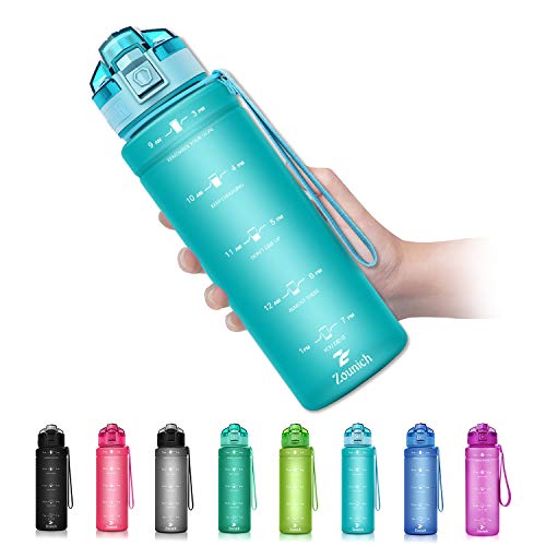 Zounich Trinkflasche Kinder Auslaufsichere 1L/700ml/500ml-BPA frei trinkflaschen Sport Tritan Kunststoff Wasserflasche für Sport, Fahrrad, Schule, kohlensäure geeignet Sportflasche von Zounich
