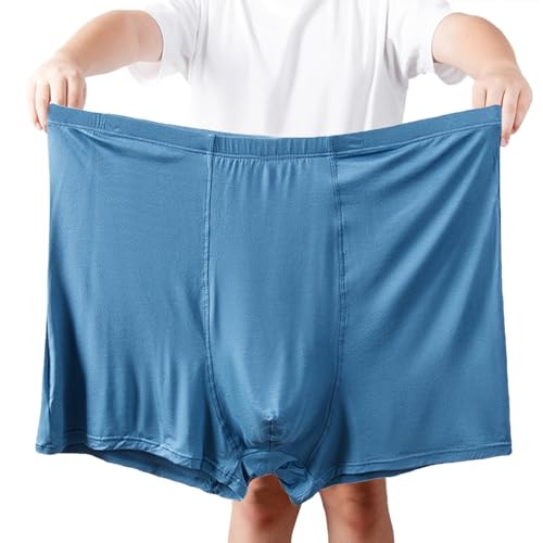 ZPLMIDE Große Herren-Boxershorts aus Baumwolle, nahtlose Boxershorts (13XL), große Unterwäsche, atmungsaktiv, elastisch, 7XL (110–125 kg), blau, 3 Stück von ZPLMIDE