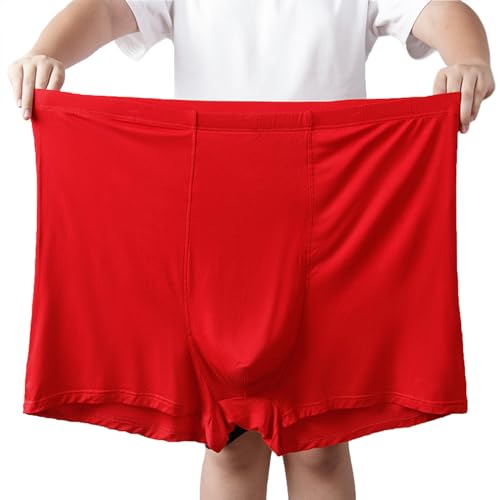 ZPLMIDE Große Herren-Boxershorts aus Baumwolle, nahtlose Boxershorts (13XL), große Unterwäsche, atmungsaktiv, elastisch, 7XL (110–125 kg), rot, 3 Stück von ZPLMIDE