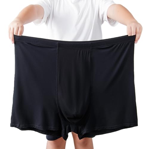 ZPLMIDE Große Herren-Boxershorts aus Baumwolle, nahtlose Boxershorts (13XL), große Unterwäsche, atmungsaktiv, elastisch, 7XL (110–125 kg), schwarz, 3 Stück von ZPLMIDE