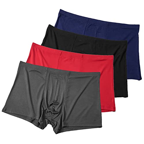 ZPLMIDE Herren-Boxershorts in Übergröße, Modal-Boxershorts (L-10XL), große Größe, hochelastische Unterwäsche, elastische Unterhose (Set-B-4 Stück, 10XL (140-150 kg)) von ZPLMIDE