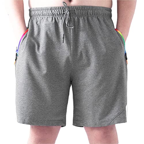 ZPLMIDE Herren-Shorts mit Kordelzug (Übergröße3–10XL), Sommer-Freizeit-Shorts, atmungsaktiv, coole Shorts für Herren (9XL (180–195 kg), Grau) von ZPLMIDE