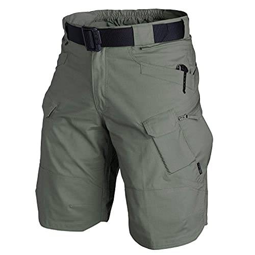 ZPLMIDE Herren Übergröße Urban Military Tactical Shorts, Outdoor verschleißfeste Cargo-Shorts, schnell trocknend, mehrere Taschen Wanderhose (XL, Grün) von ZPLMIDE