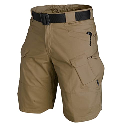 ZPLMIDE Men Plus Size Urban Military Tactical Shorts, Outdoor Wear-Resistant Cargo Shorts Quick Dry Multi-Pocket Hiking Pants (L,Braun) von ZPLMIDE