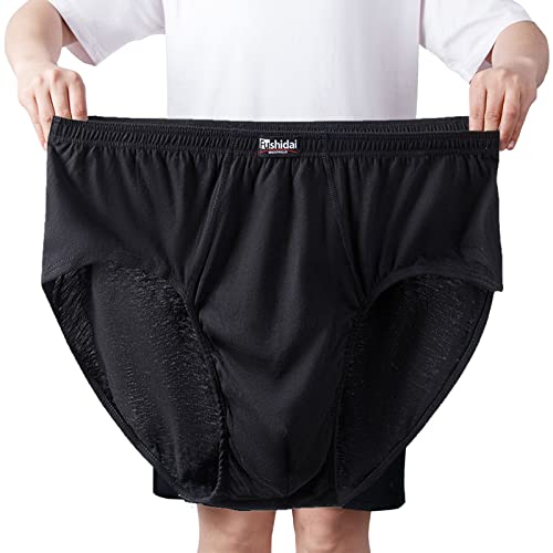 ZPLMIDE Plus große Herren-Boxershorts aus Nahtloser Baumwolle (8XL), große Unterwäsche, atmungsaktive, elastische Unterhose (Schwarz-5pcs,6XL) von ZPLMIDE