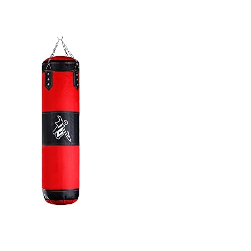 Boxsack Boxsandsack Leerer Boxsack Hängeboxen Sandsack Boxtraining Fitnessstudio Übung Karate Punch Muay Thai Boxausrüstung Boxing Bag (Color : Red Set C - 120cm) von ZQGTSAX