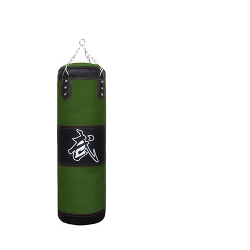 Boxsack Fitness Boxsack Sandsack Home Fitness Haken hängend Kickboxen Training Schlagen Karate Boxen Muay Thai Boxsack Boxing Bag (Color : Green 60cm) von ZQGTSAX