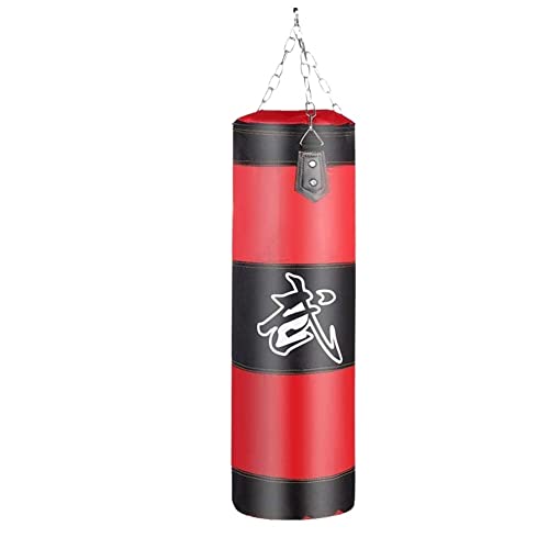 Boxsack Strapazierfähiger Oxford-Stoff, Boxsandfüllung, verdicken, Training, Fitnessübungen, Schlagsandsack Boxing Bag (Color : 100cm Red) von ZQGTSAX