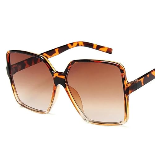 ZQUZEMS Sonnenbrille Mode Frauen Sonnenbrille Gradient Kunststoff Eyewear Weibliche Sonnenbrille-Leopard Braun von ZQUZEMS