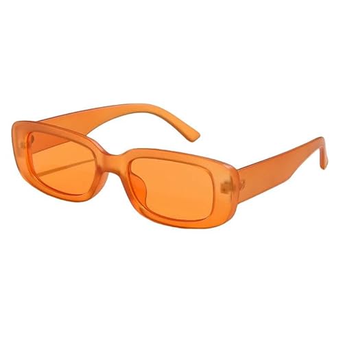 ZQUZEMS Sonnenbrille Sonnenbrillen Frauen Männer Trendy Vintage Hip Hop Quadrat Grüne Sonnenbrille Weibliche Brillen-Klarorange von ZQUZEMS