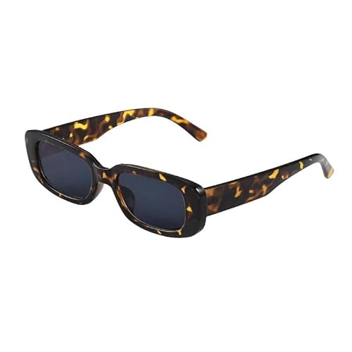 ZQUZEMS Sonnenbrille Sonnenbrillen Frauen Männer Trendy Vintage Hip Hop Quadrat Grüne Sonnenbrille Weibliche Brillen-Leopardgrau von ZQUZEMS