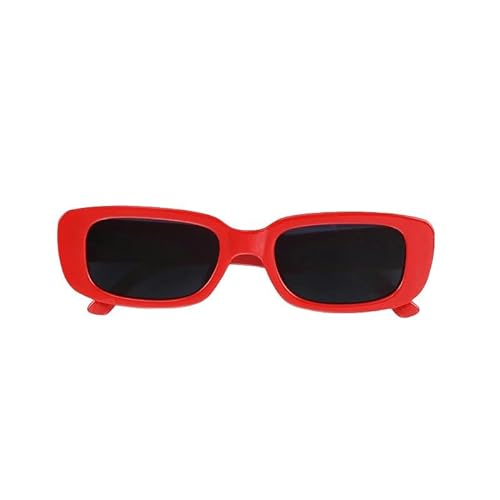 ZQUZEMS Sonnenbrille Sonnenbrillen Frauen Männer Trendy Vintage Hip Hop Quadrat Grüne Sonnenbrille Weibliche Brillen-Rot Schwarz von ZQUZEMS