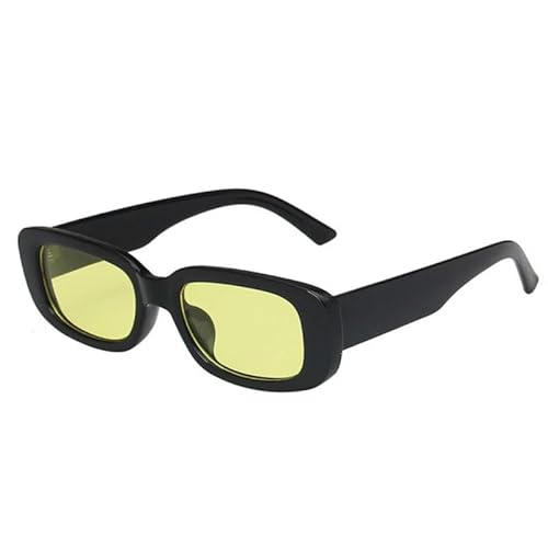 ZQUZEMS Sonnenbrille Sonnenbrillen Frauen Männer Trendy Vintage Hip Hop Quadrat Grüne Sonnenbrille Weibliche Brillen-Schwarz Gelb von ZQUZEMS