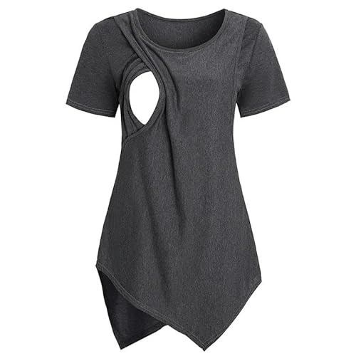 ZQUZEMS Still-Kurzarm Frauen Bluse Mutterschaft Still Tops T-Shirt Kurzarm Schwangere Kleidung von ZQUZEMS