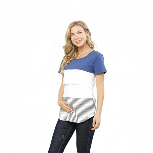 ZQUZEMS Still-Kurzarm Kurzarm Stillen Tops Mutterschaft Kleidung Stillen T-Shirt Für Schwangere Frauen von ZQUZEMS