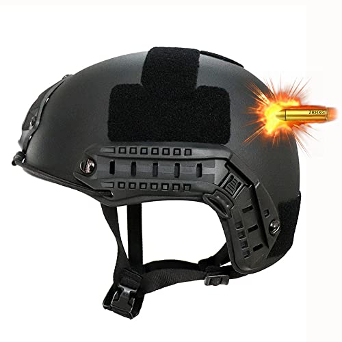 Militär Kugelsicherer Helm Level 3 Gefechtshelm, Fast Ballistischer Helm aus Aramid, Airsoft Schusssichere Helm mit Anti-vibrationssystem Dämpfungssystem für Kopf- und Schwanzanpassung von ZRHXG