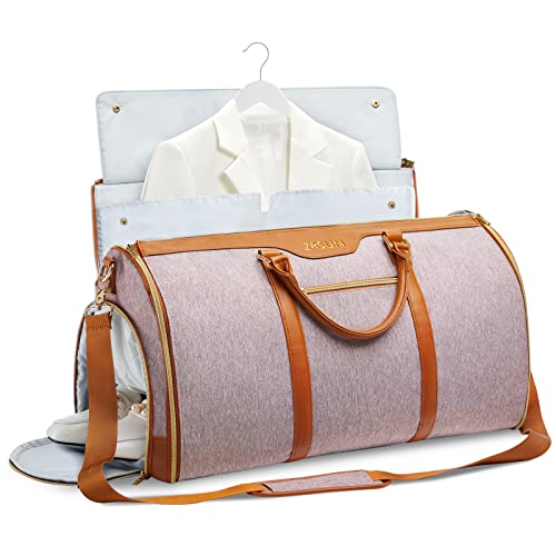 Kleidersack für Reisen, Handgepäck-Kleidersack, 3-in-1 hängender Koffer, Anzug, Wochenend-Reisetasche, Pink, Ls-01 von ZRSUN