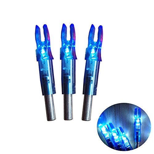 ZSHJG Bogenschießen LED Beleuchteten Nocken Automatisch Jagd Nocke Passform ID 6,2 mm Pfeil-Welle 6 Stück (Blau) von ZSHJG